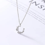 Moon Zircon Necklace - 925 Sterling Silver