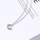 Moon Zircon Necklace - 925 Sterling Silver