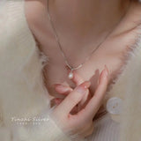 925 Sterling Silver Pearl Necklace & Pendant Set