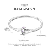 925 Silver Pink Purple Butterfly Bracelet Romantic Jewelry