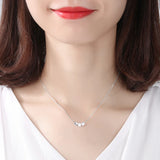 925 Silver Three Squares Necklace & Pendant Set