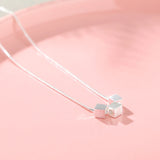 925 Silver Three Squares Necklace & Pendant Set