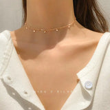 925 Silver Wafer Choker Necklace for Women