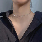 925 Silver Wafer Choker Necklace for Women