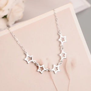 925 Silver Stars Necklace Pendant for Women