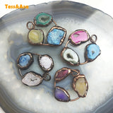 Agate Druzy Geode Pendant Natural Quartz Crystal Necklace