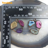Agate Druzy Geode Pendant Natural Quartz Crystal Necklace