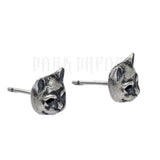 925 Sterling Silver Cat Ear Studs Animal Earrings Vintage Jewelry