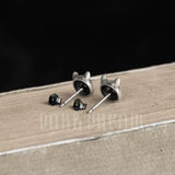 925 Sterling Silver Cat Ear Studs Animal Earrings Vintage Jewelry