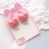 Pink Cats Clip on Earrings for Kids Girls No Pierced Children Women Earrings