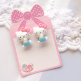 Pink Cats Clip on Earrings for Kids Girls No Pierced Children Women Earrings
