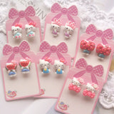 Pink Cats Clip on Earrings for Kids Girls No Pierced Children Women Earrings