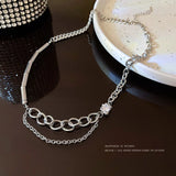 Titanium Steel Sweater Necklace For Women Men Hip-hop Jewelry