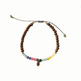 Metal Cubic Bead Strand Bracelet for Women