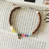 Metal Cubic Bead Strand Bracelet for Women