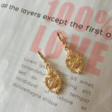 Textured Heart Charm Hoop Earrings For Women