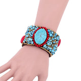 Turquoise Beaded Cuff Bracelet for Women