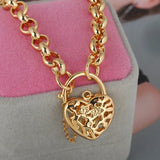 Arrivals Heart Lock Retro Gold Plated Bracelet Jewelry