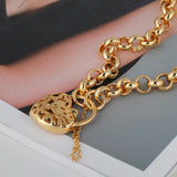 Arrivals Heart Lock Retro Gold Plated Bracelet Jewelry