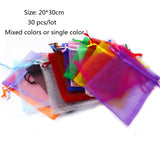 Organza Bags Jewelry Packing Drawable Organza Pouches 20*30cm Wedding Gift Bags