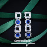 Geometric Gemstone Earrings Sparkling Diamond Studs