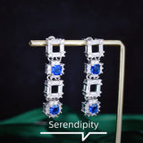 Geometric Gemstone Earrings Sparkling Diamond Studs