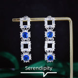 Geometric Gemstone Earrings Sparkling Diamond Studs