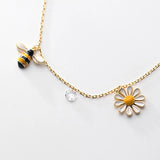 Sterling Silver 925 Bee Charm Necklaces for Women
