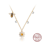 Sterling Silver 925 Bee Charm Necklaces for Women