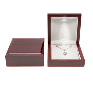 Wooden Wedding Ring Jewelry Box with LED Light