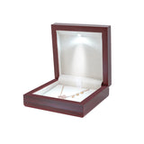 Wooden Wedding Ring Jewelry Box with LED Light