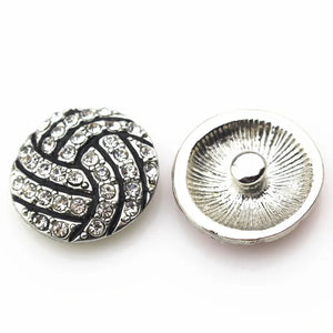 10pcs Crystal Volleyball Snap Button for 18mm Ginger Snap Bracelet Pendant DIY