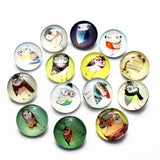 20pcs Owl Snap Buttons 18mm Animal Print Glass DIY Snap Bracelets