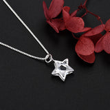 925 Silver Crystal Star Earrings & Necklace Set Wedding Jewelry