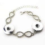6pcs Crystal Infinity Snap Bracelet for 18mm Lock Buttons