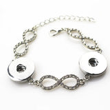 6pcs Crystal Infinity Snap Bracelet for 18mm Lock Buttons