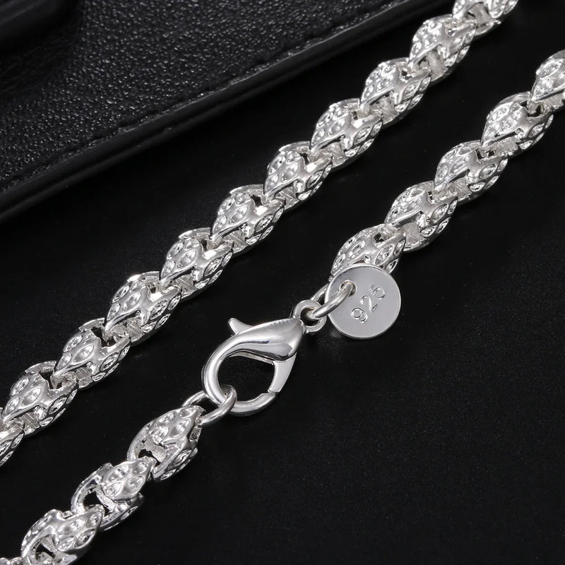 925 Sterling Silver 5MM Faucet Chain Necklace 20-24 Inch