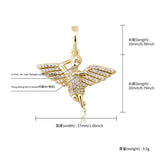 Angel Wings Woman Abstract Light Charms 925 Silver Pendant Necklace