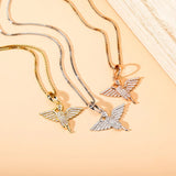 Angel Wings Woman Abstract Light Charms 925 Silver Pendant Necklace