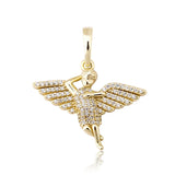 Angel Wings Woman Abstract Light Charms 925 Silver Pendant Necklace