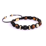Arrive Tiger Eye Beaded Bracelet with CZ Ball