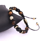 Arrive Tiger Eye Beaded Bracelet with CZ Ball