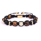 Arrive Tiger Eye Beaded Bracelet with CZ Ball