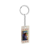 Square Acrylic Photo Frame Keychain with Engraved Rectangle Tag