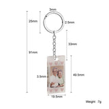 Square Acrylic Photo Frame Keychain with Engraved Rectangle Tag