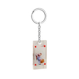 Square Acrylic Photo Frame Keychain with Engraved Rectangle Tag
