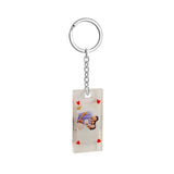 Square Acrylic Photo Frame Keychain with Engraved Rectangle Tag