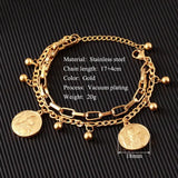 Stainless Steel Beads Bracelet with Jesus Pendant