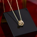 Arrive Circles Women Necklace 14K CZ Lady Choker Clavicle Chain Bijoux Pendant