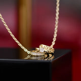 Arrive Circles Women Necklace 14K CZ Lady Choker Clavicle Chain Bijoux Pendant